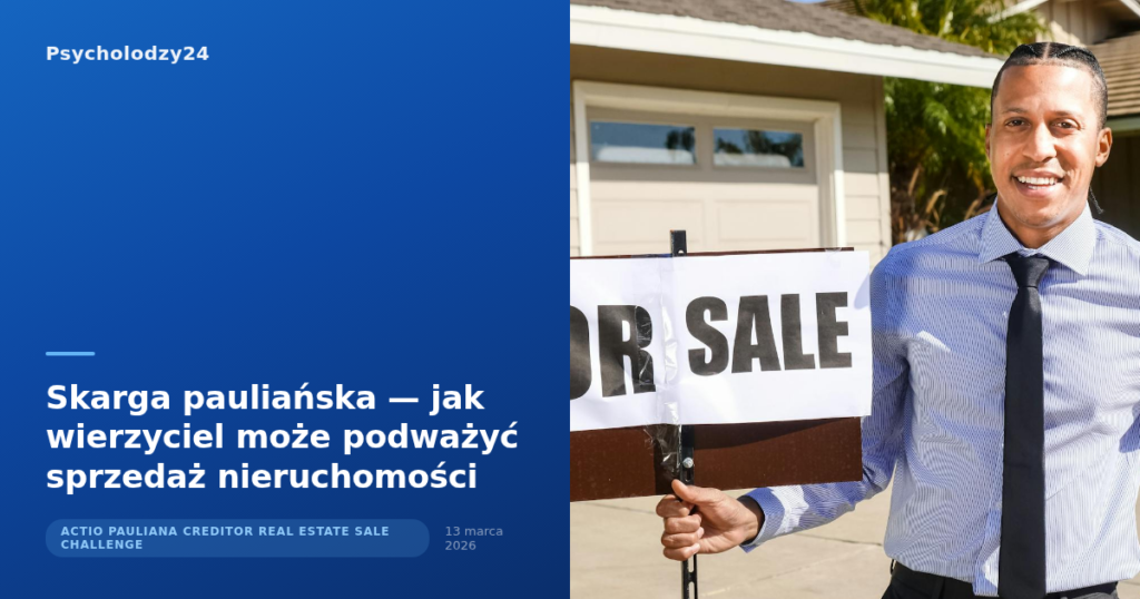 Skarga pauliańska — jak wierzyciel może podważyć sprzedaż nieruchomości